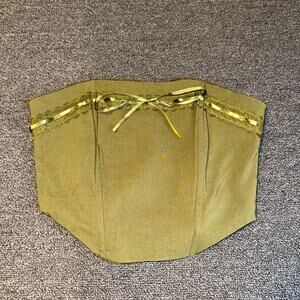 Beverly and Beck Corset Top Women’s XS Olive Green Lace Trim Stretch Back Zipper